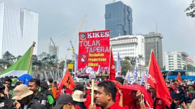 Aksi Demo di Patung Kuda Monas, Buruh: Tapera, Tabungan Penderitaan Rakyat!