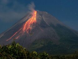 Gunung Merapi Muntahkan Lava Panas Mengalir Sejauh 1,6 Km